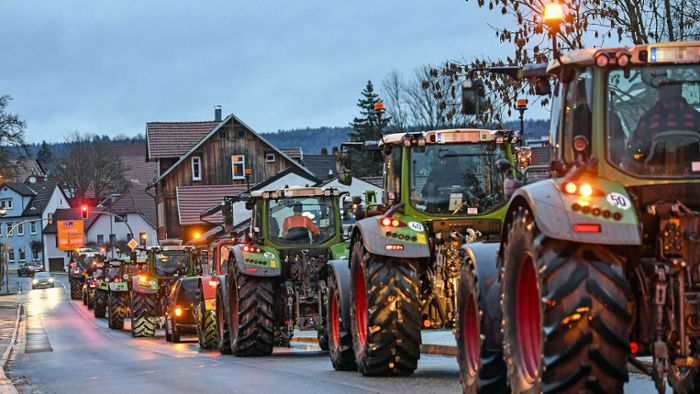 Hildburghausen: Bauern protestieren mit Hupkonzert