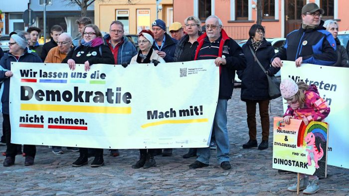 Demonstration in Schleusingen: „Gegen Hass und rechte Hetze“