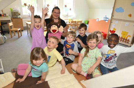 Hurra, unser Kindergarten ist fertig – freuen sich die Kinder Foto: Heiko Matz
