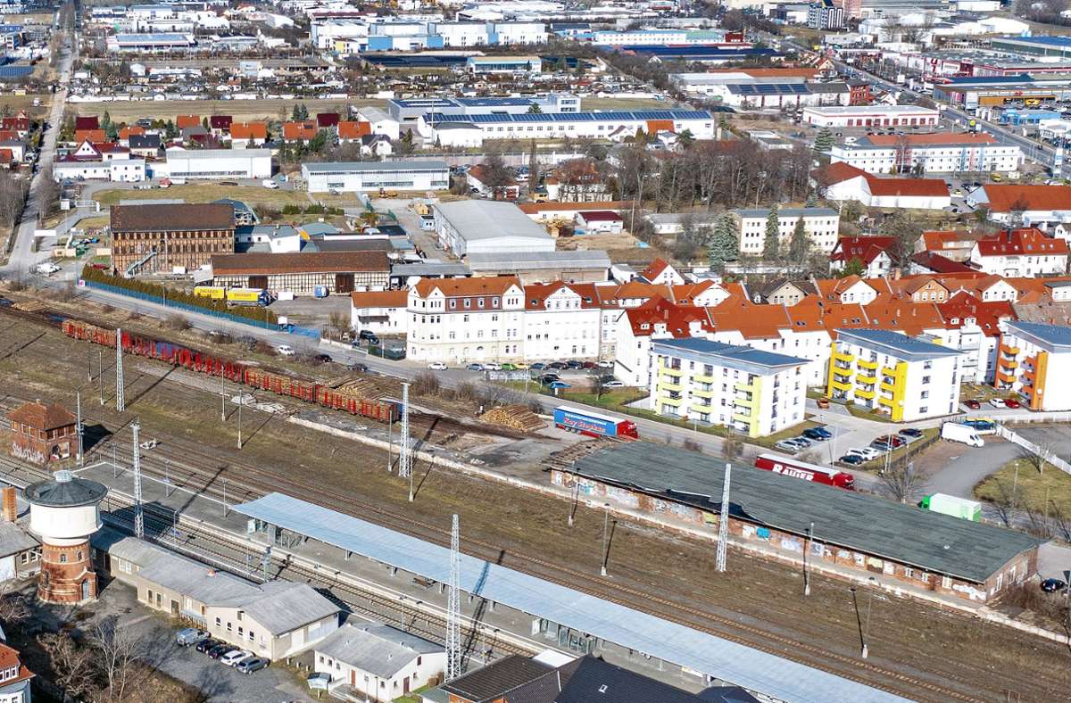 Der Güterbahnhof von oben. Foto: Stadt Arnstadt