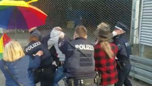Protest in Schmalkalden eskaliert. Foto: Screenshot Video