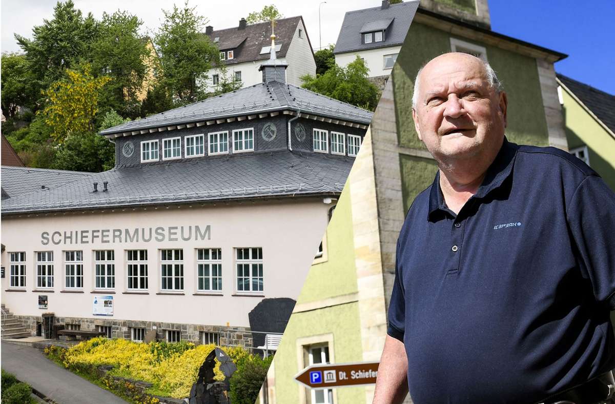 Zu den Gästen im Schiefermuseum Ludwigsstadt gehört auch der Steinacher Karl-Heinz Luthardt.