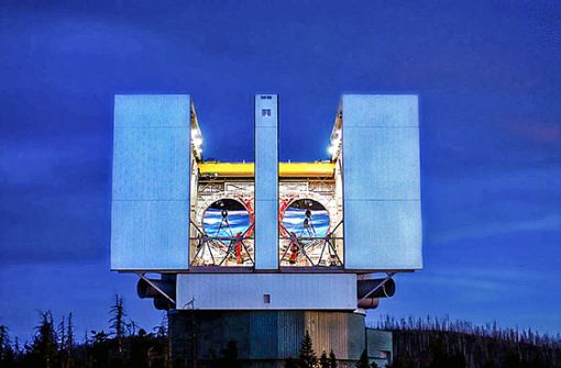 Das LBT – Large Binocular Telescope – auf dem Foto: Sternwarte Sonneberg