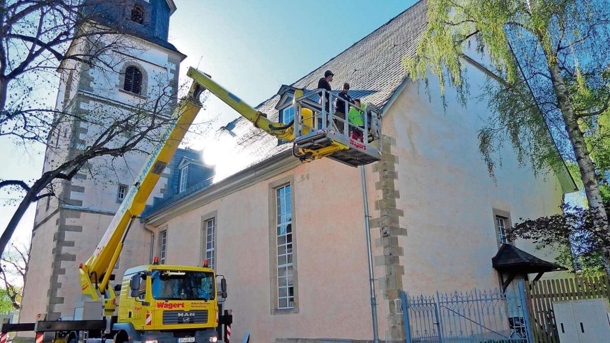 Ilmenau: Leck am Turm der Liebfrauenkirche fachmännisch repariert