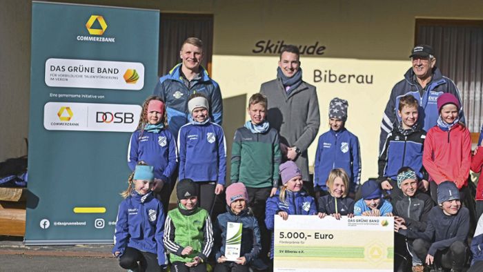 Grünes Band: SV Biberau wird   für die Nachwuchsarbeit ausgezeichnet