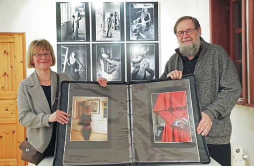 Manuela Hahnebach  und Günter Giese  stellen in der Galerie im Bürgerhaus Zella-Mehlis bis zum 19. März gemeinsam aus. Foto: /Michael Bauroth