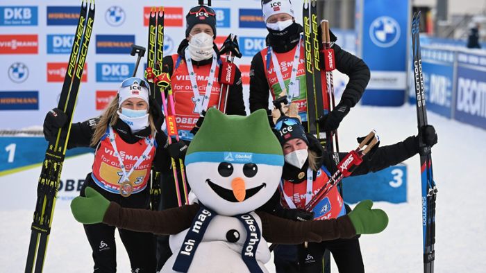 Heim-Weltcup : Biathlon-Mixedstaffel in Oberhof auf Platz sechs