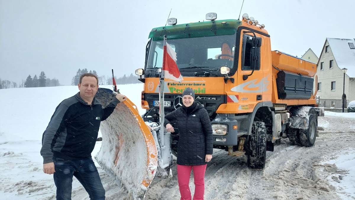 Wintertour in Sonneberg: Wenn die Abgeordnete mit dem Schneepflug kommt