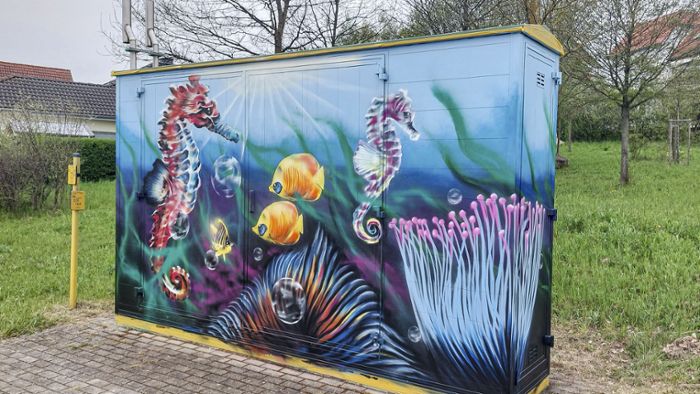 Graffiti-Künstler aus Ilmenau: Unterwasserwelt am Stromkasten