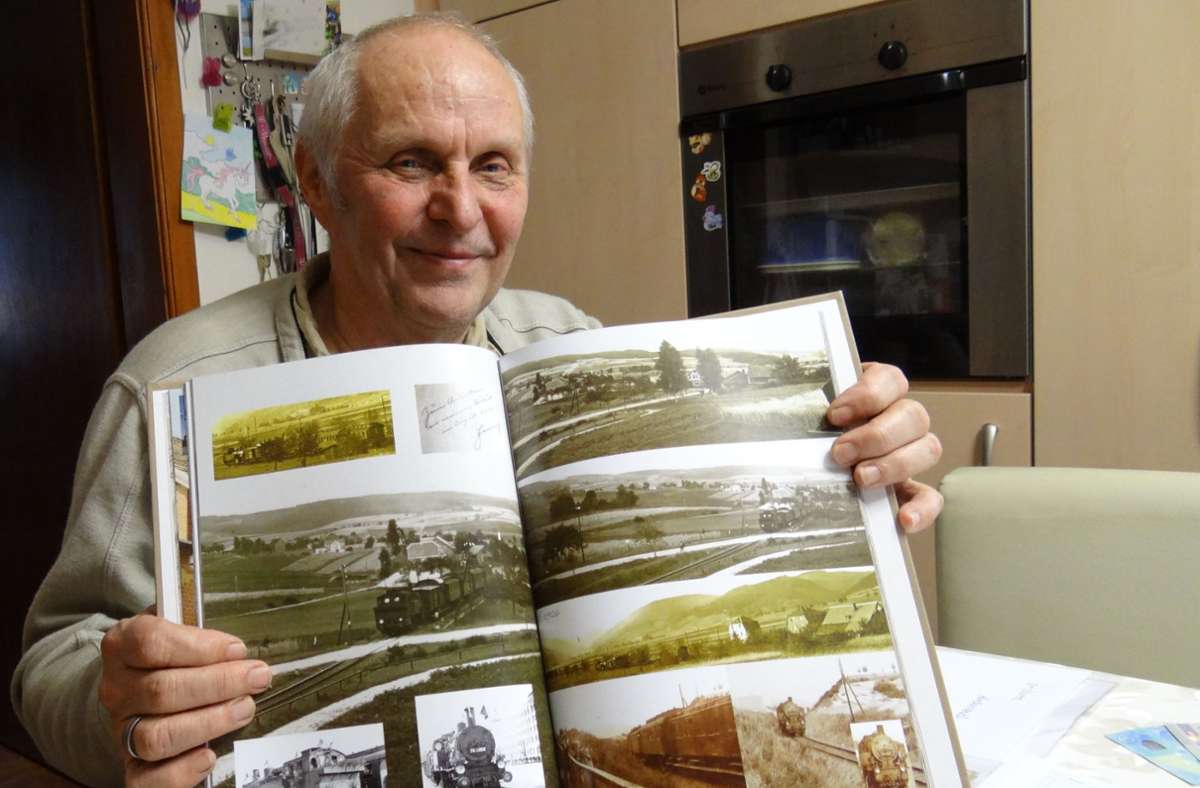 Rainer Stöhr hat viele historische Fotos zur Bahntrasse durch Föritz und Schwärzdorf gesammelte.