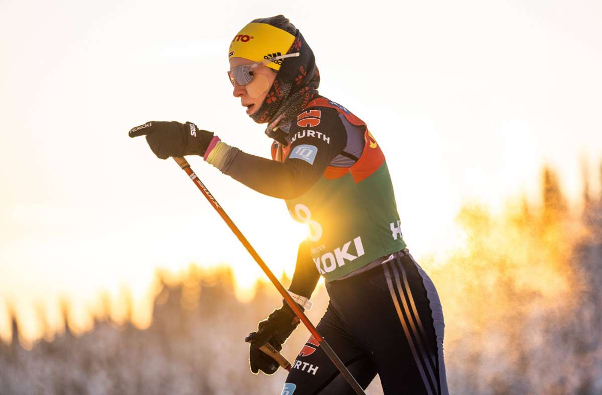 Dauergast im Langlauf-Weltcup: Lisa Lohmann, 22, aus Oberhof, hier im Dezember vorigen Jahres im norwegischen Beitostolen. Foto: IMAGO/Bildbyran/IMAGO/VEGARD GRoTT