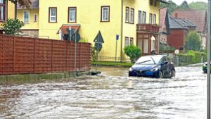 Meininger Steinweg erneut überflutet