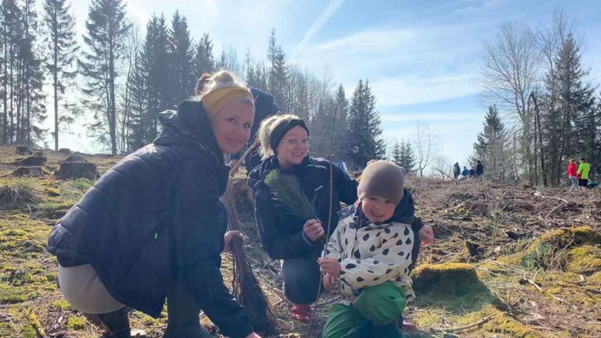 Neuenbauer wollen Natur etwas zurückgeben: 450 Pflänzchen für neuen Mischwald gesetzt