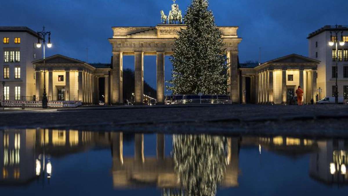 Schmalkalden: Fichte von der Ebertswiese als Christbaum am Brandenburger Tor