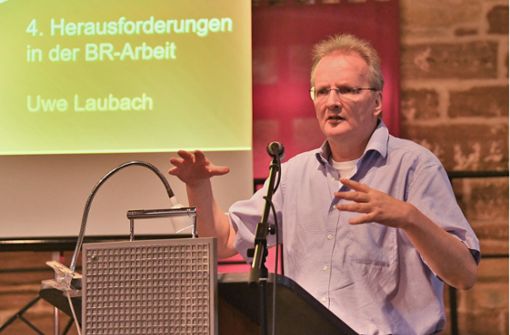 Über die zukünftigen Herausforderungen in der Arbeit der Betriebsräte sprach Uwe Laubach. Foto: /Wolfgang Swietek