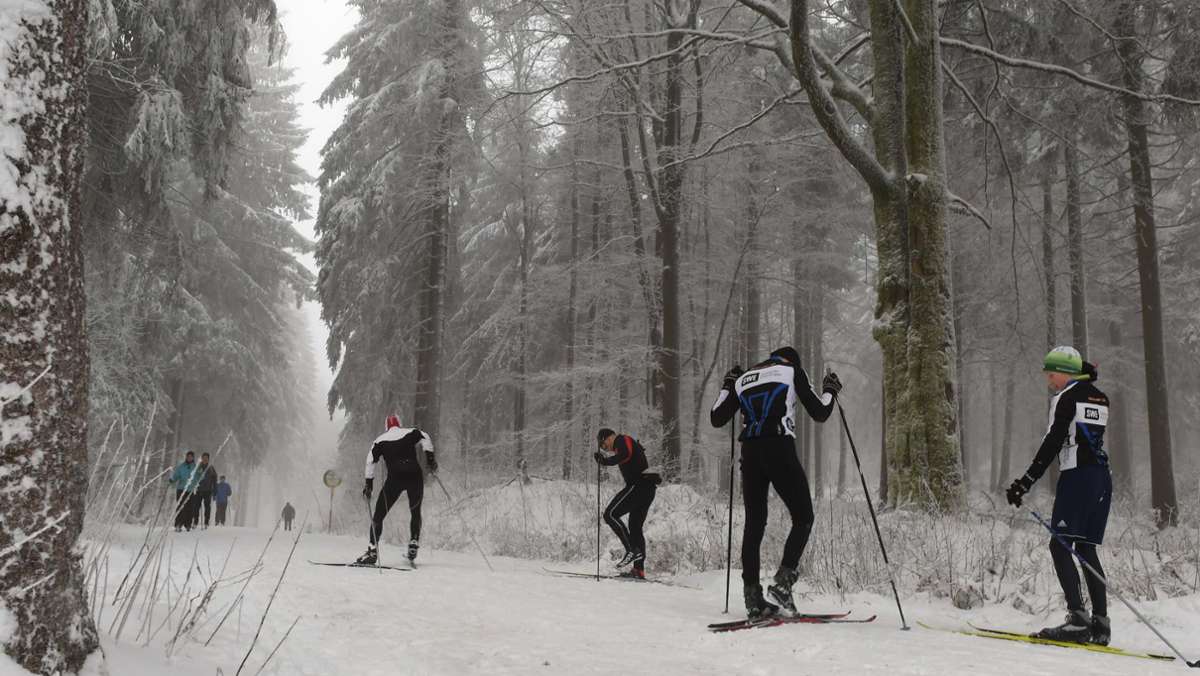 Suhl: Erste Loipen gespurt: Auf Langlaufskiern ins neue Jahr