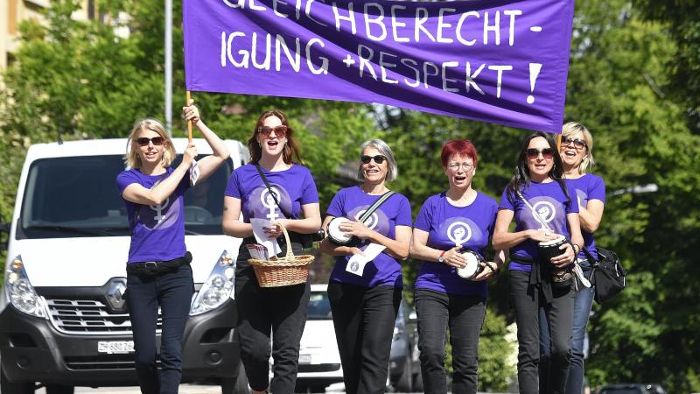 Frauen streiken in der Schweiz für mehr Gleichberechtigung