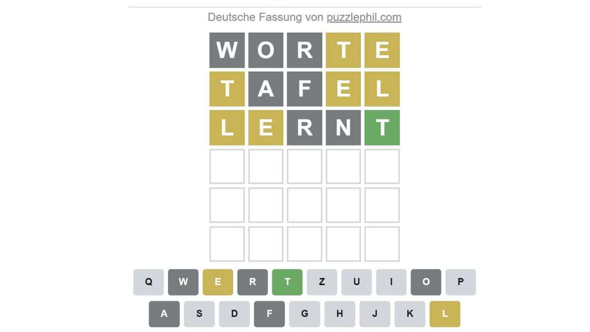 Beliebtes Browsergame: Wordle gibts jetzt auch auf deutsch