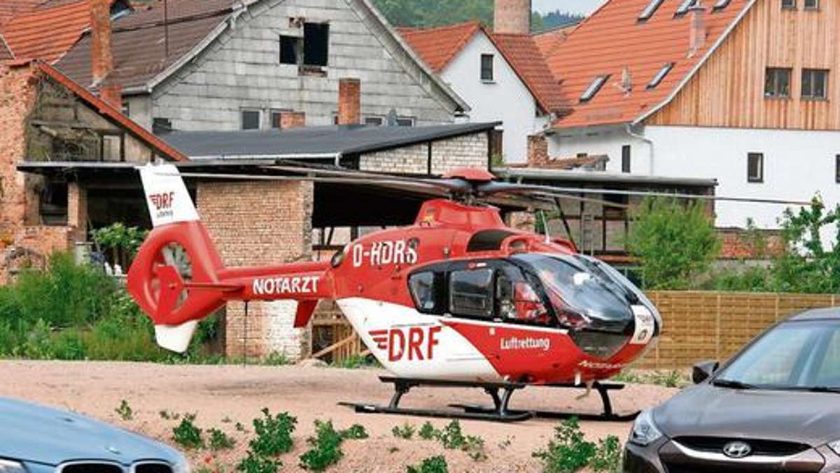 Schmalkalden: Hubschrauber landet in der Innenstadt