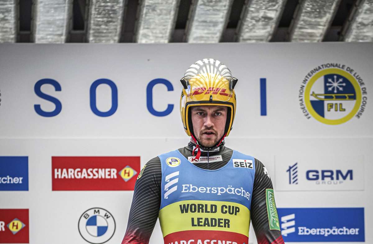 Nehmen Sie bitte eine typische Körperhaltung ein: Johannes Ludwig vor dem  Start zum Weltcup in Sotschi, den er gewinnt. Foto:  