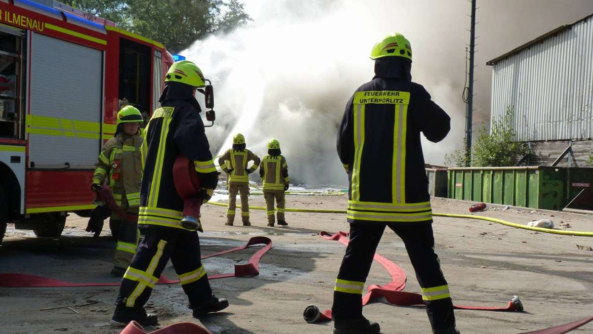 Ilmenau: Feuer in Recyclingfirma: Ermittler schließen Brandstiftung aus
