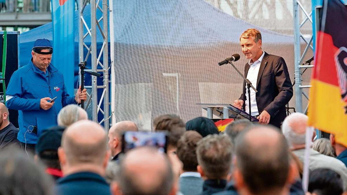 Sonneberg: Höcke hält Rede gegen linksversiffte Idioten