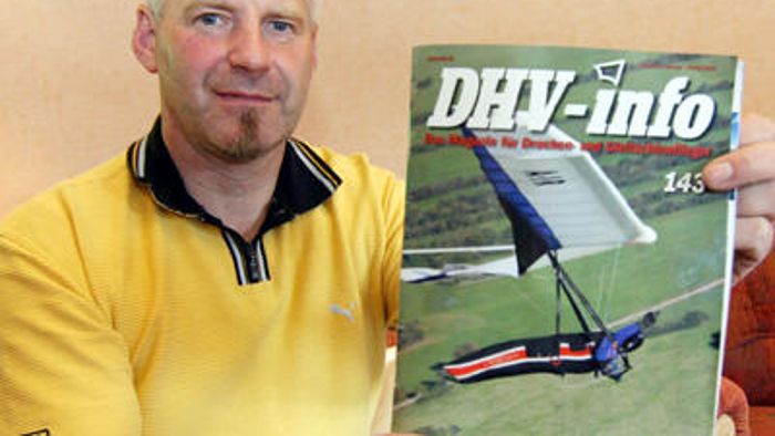 Drachenpilot Michael Heinle flog vom Dolmar 200 Kilometer weit