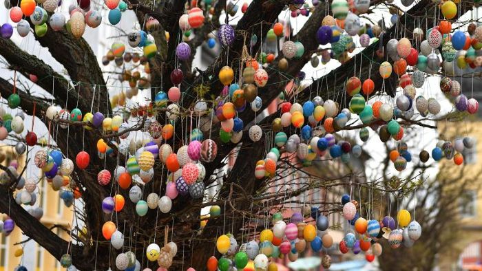 10.000 Eier leuchten wieder am Saalfelder Ostereierbaum