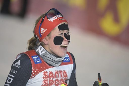 Finnland, Kuusamo: Ski nordisch/Langlauf: Weltcup, 10 km klassisch, Damen: Die Drittplatzierte Katharina Hennig aus Deutschland.  Foto: Vesa Moilanen/Lehtikuva/dpa