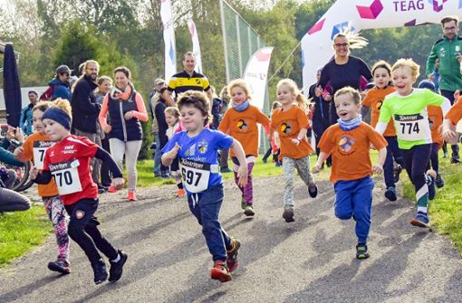Starker Nachwuchs: Sowohl bei der Kindergartenmeile (Bild) wie auch im Zwei-Kilometer-Lauf ist  der Nachwuchs mit Begeisterung dabei. Foto: Berit Richter