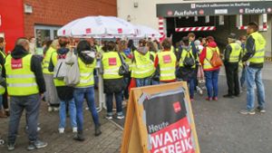 Kaufland-Mitarbeiter streikten am Donnerstag für bessere Löhne
