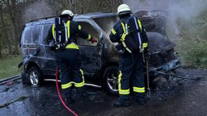 Meiningen: Kleinbus stand in Flammen