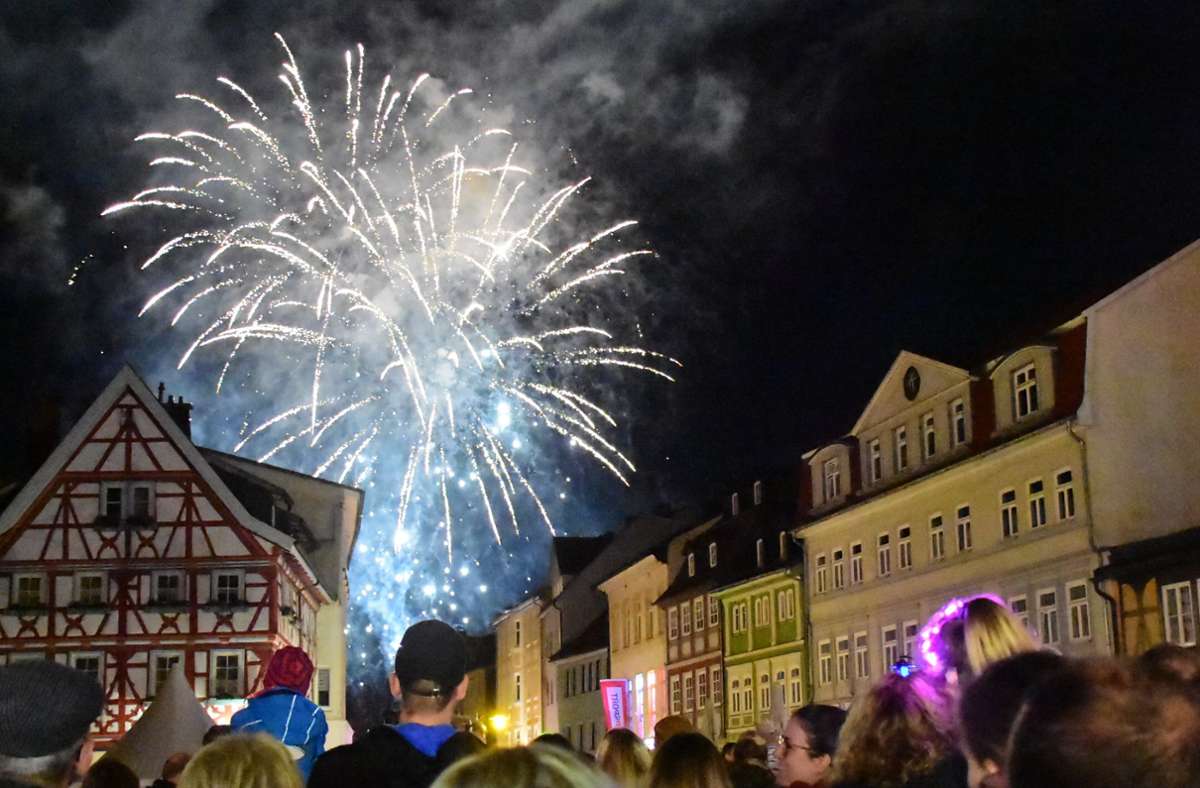Bei Meiningen leuchtet 2019 war dieses Feuerwerk zu sehen. Foto: /M. Hildebrand-Schönherr