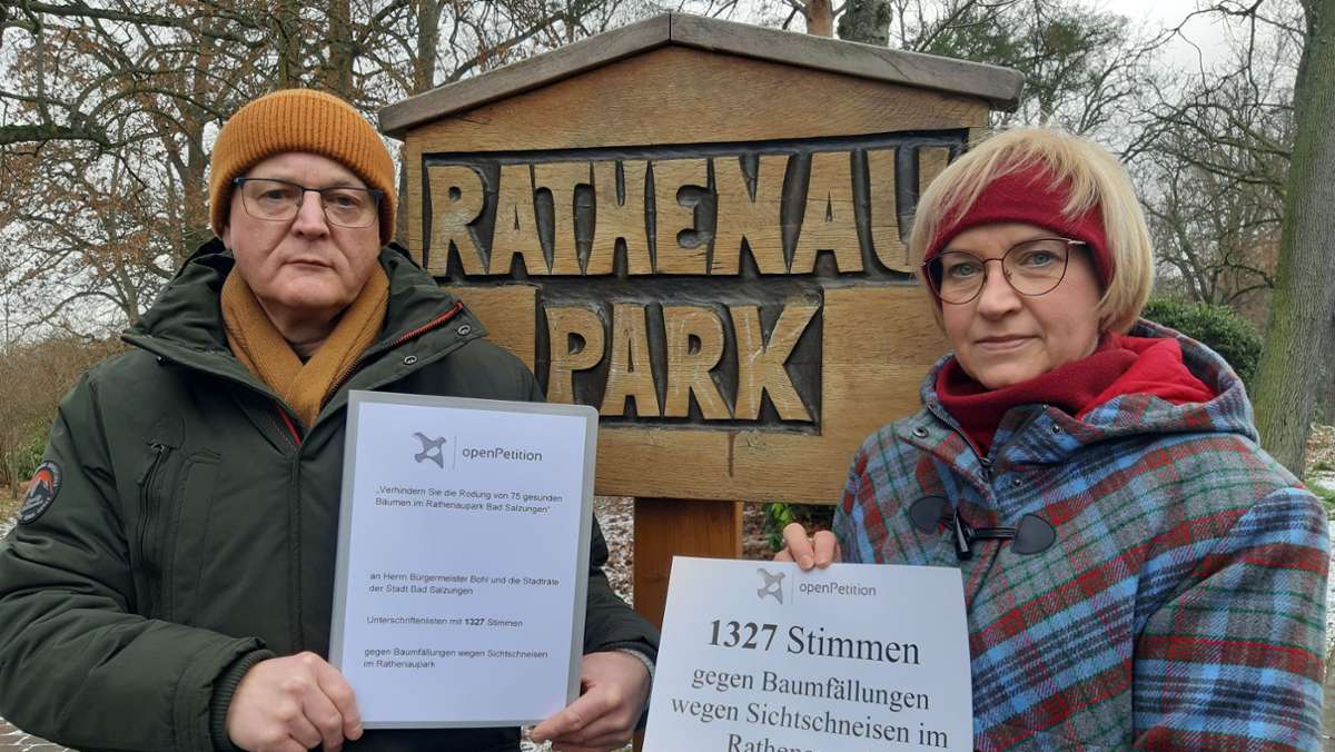 Rathenaupark Bad Salzungen: 1327 Unterschriften gegen Baumfällungen