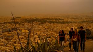 Wetter: Phänomen Saharastaub: Die roten Wolken über Athen ziehen ab