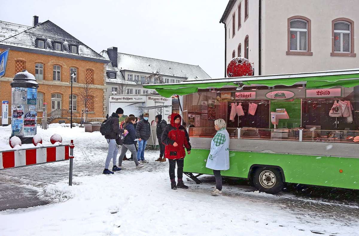 Trotz Schneetreiben in Ilmenau: Foto: Uwe Appelfeller