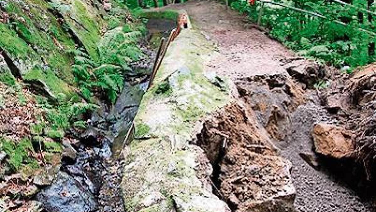 Brotterode-Trusetal: Teilsanierung am Graben zum Wasserfall