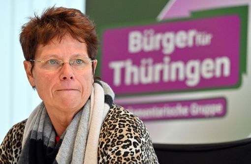 Ute Bergner, als sich ihre parlamentarische Gruppe im Dezember 2022 auflöste. Foto: picture alliance/dpa/Martin Schutt