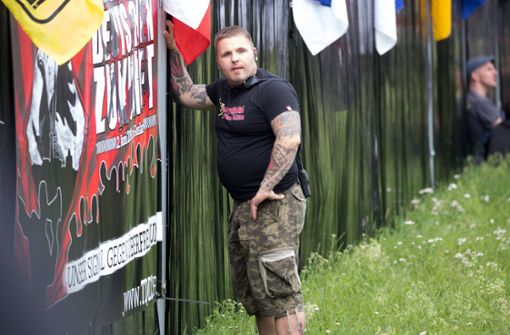 Tommy Frenck, hier bei seinem Nazi-Festival 2017. Foto: imago/Michael Trammer