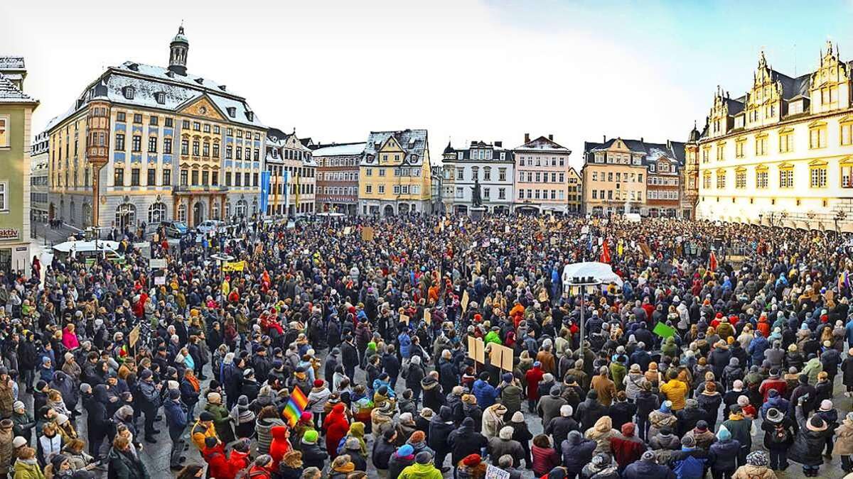 Sonntagskundgebung: Demonstration gegen rechts in Sonneberg