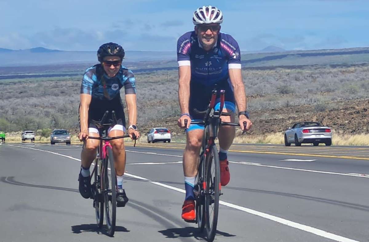 Viel erlebt haben Josefine Rutkowski und Sebastian Weigel bei der Ironman-WM auf Hawaii.