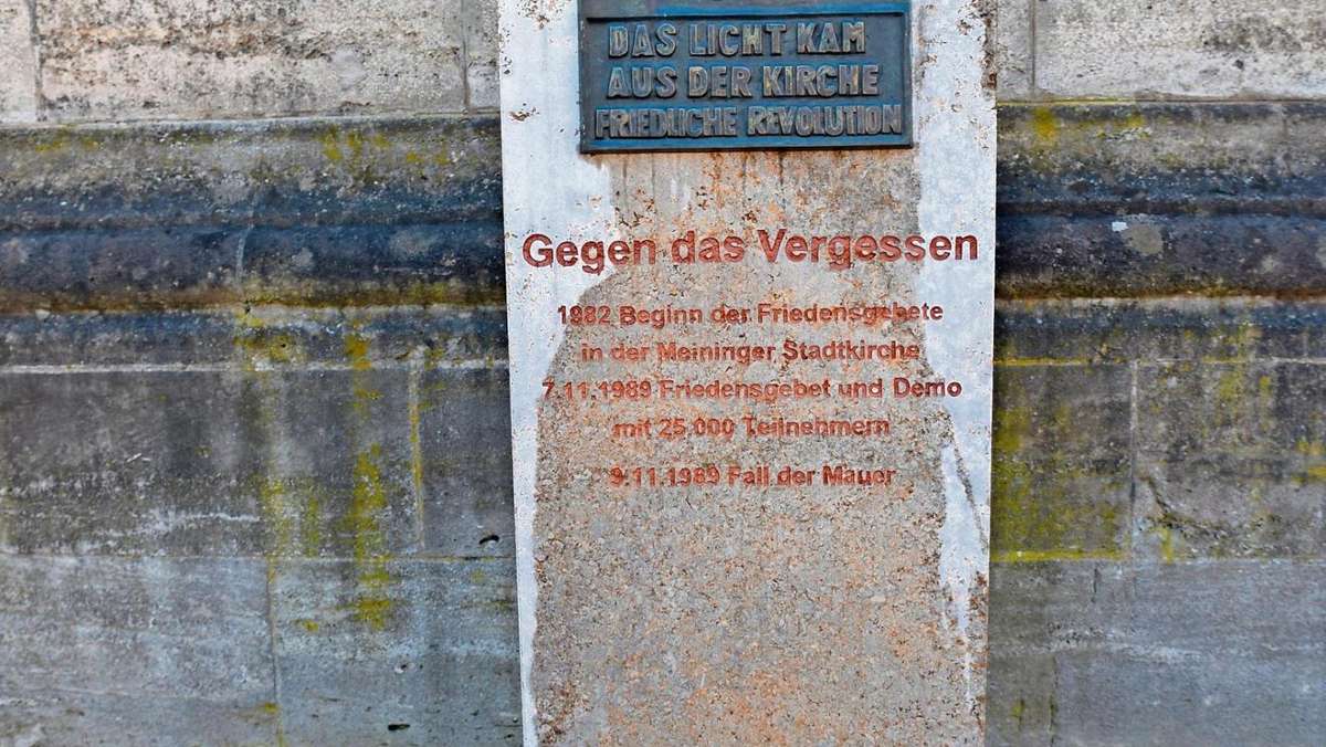 Meiningen: Wende-Denkmal mit Öl beschmiert