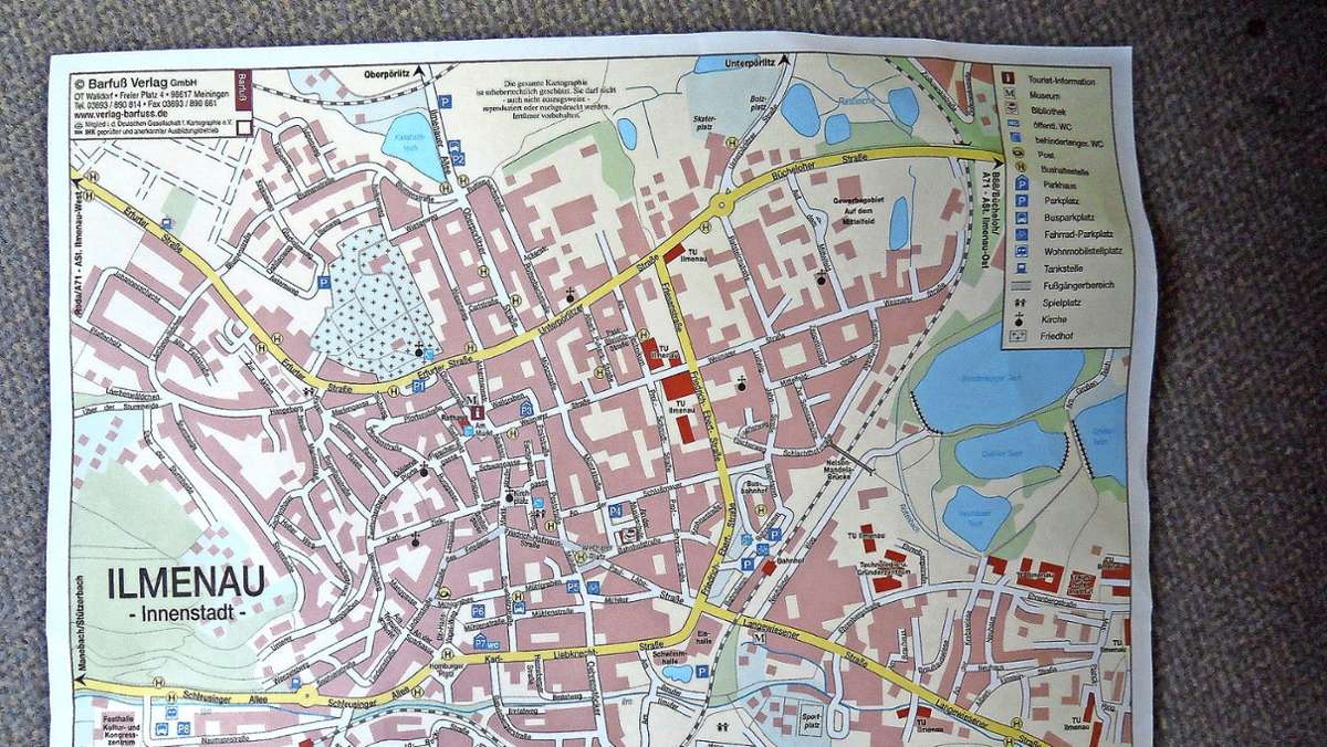 Stadtpläne: Neue Stadtpläne sind in der Ilmenau-Information erhältlich