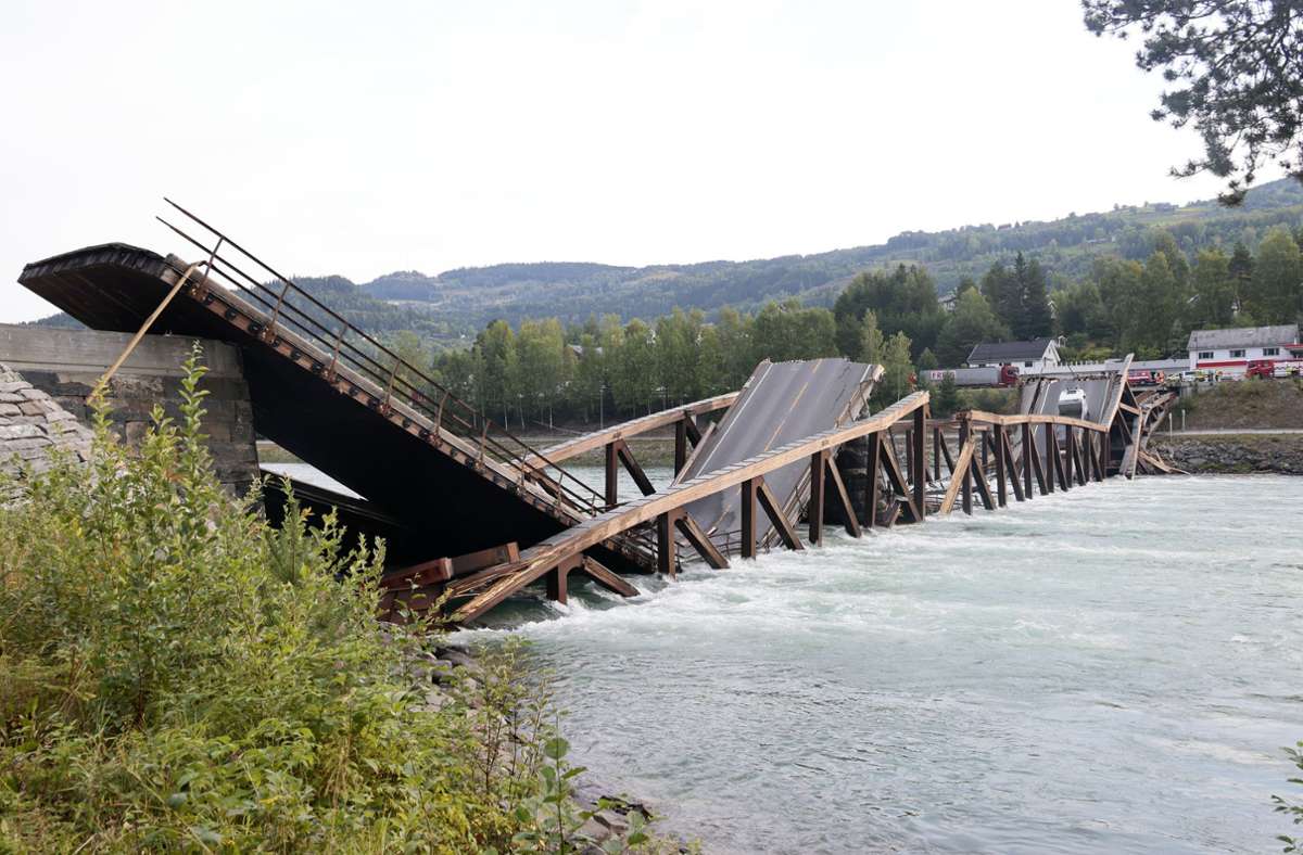 Die Brücke in der Kommune Øyer nördlich von Lillehammer sei eigentlich relativ neu. Foto: dpa/Geir Olsen