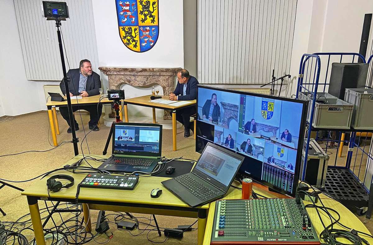 Wie im Fernsehen: digitale Bürgersprechstunde in Hildburghausen. Foto: Stadt Hildburghausen