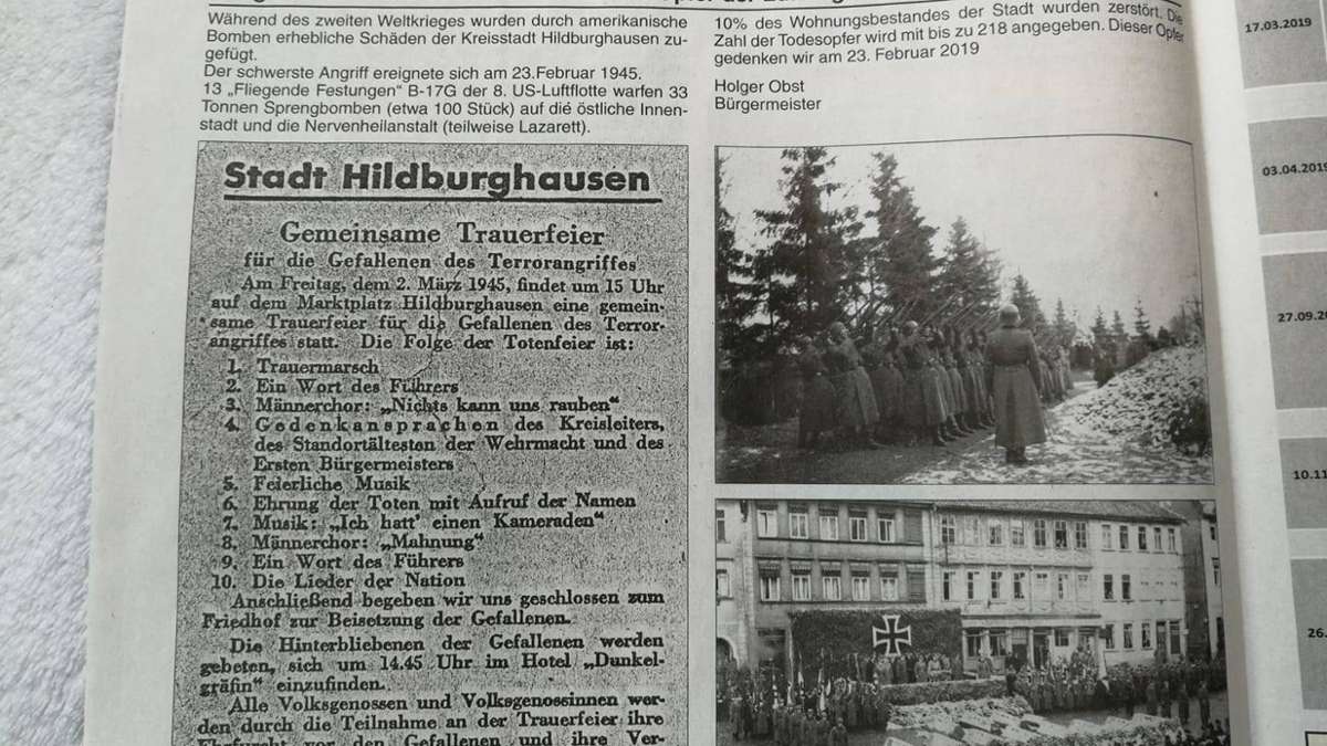 Hildburghausen: Amtsblatt mit Anzeige aus NS-Zeit von Homepage gelöscht
