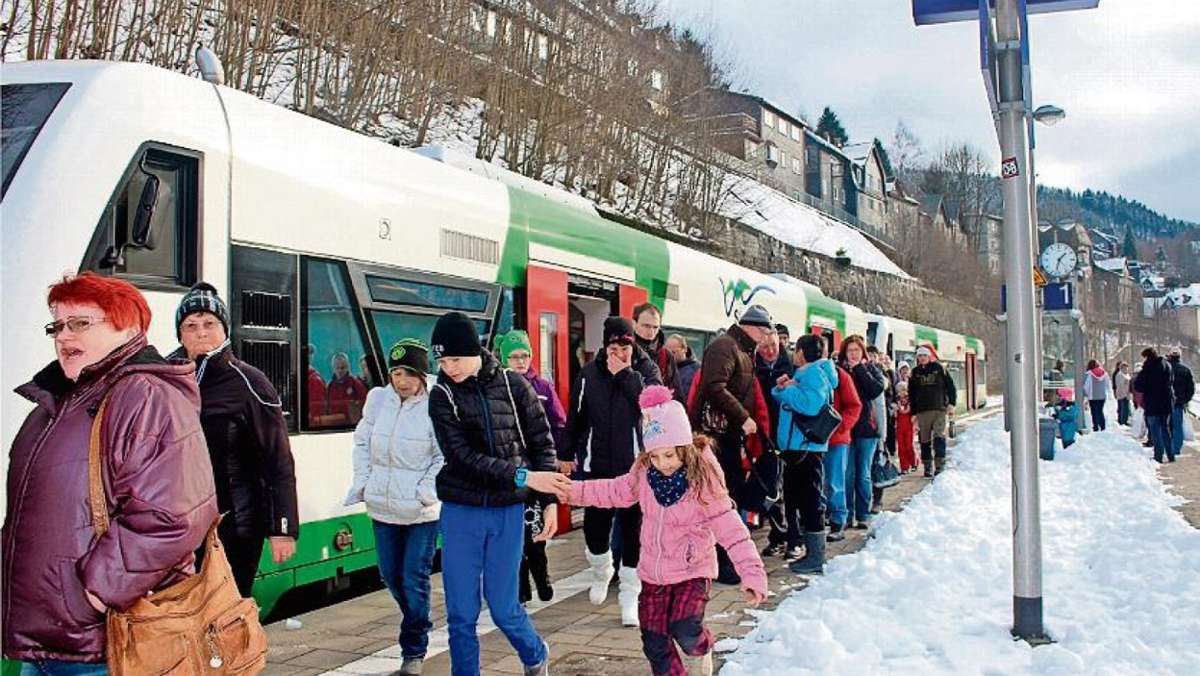 Thüringen: Unter Schneelast brechende Bäume sperren Zugstrecke
