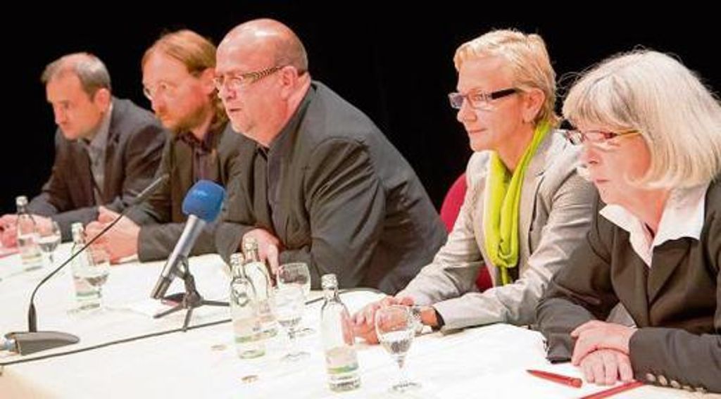 Eva Hempel (MDR), Prof. Ursula Wittwer-Backofen, Bürgermeister Harzer und Museumsleiter Michael Römhild (v.r.).