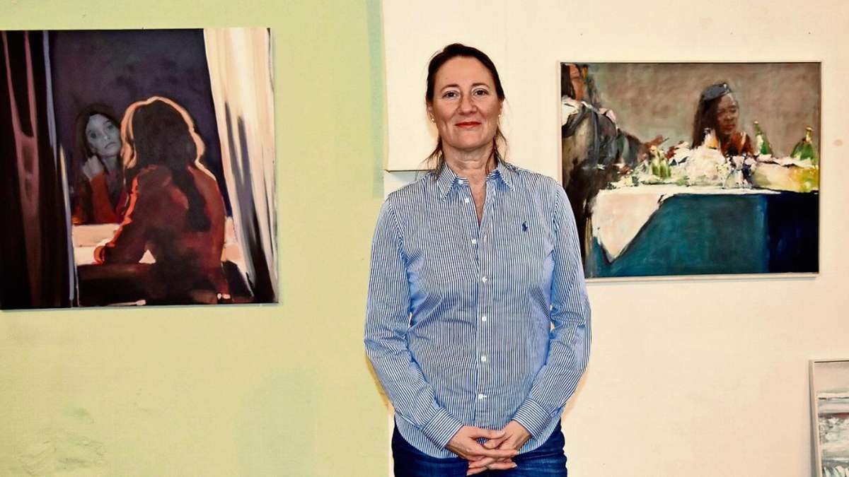 Arnstadt: Zwei Herren mit Dame in der Kunsthalle