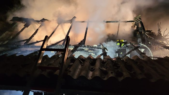 Trusetal: Gartenhaus in Flammen